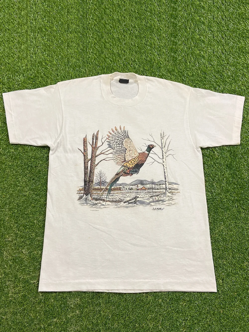 Retro Bird Scene Print T-Shirt