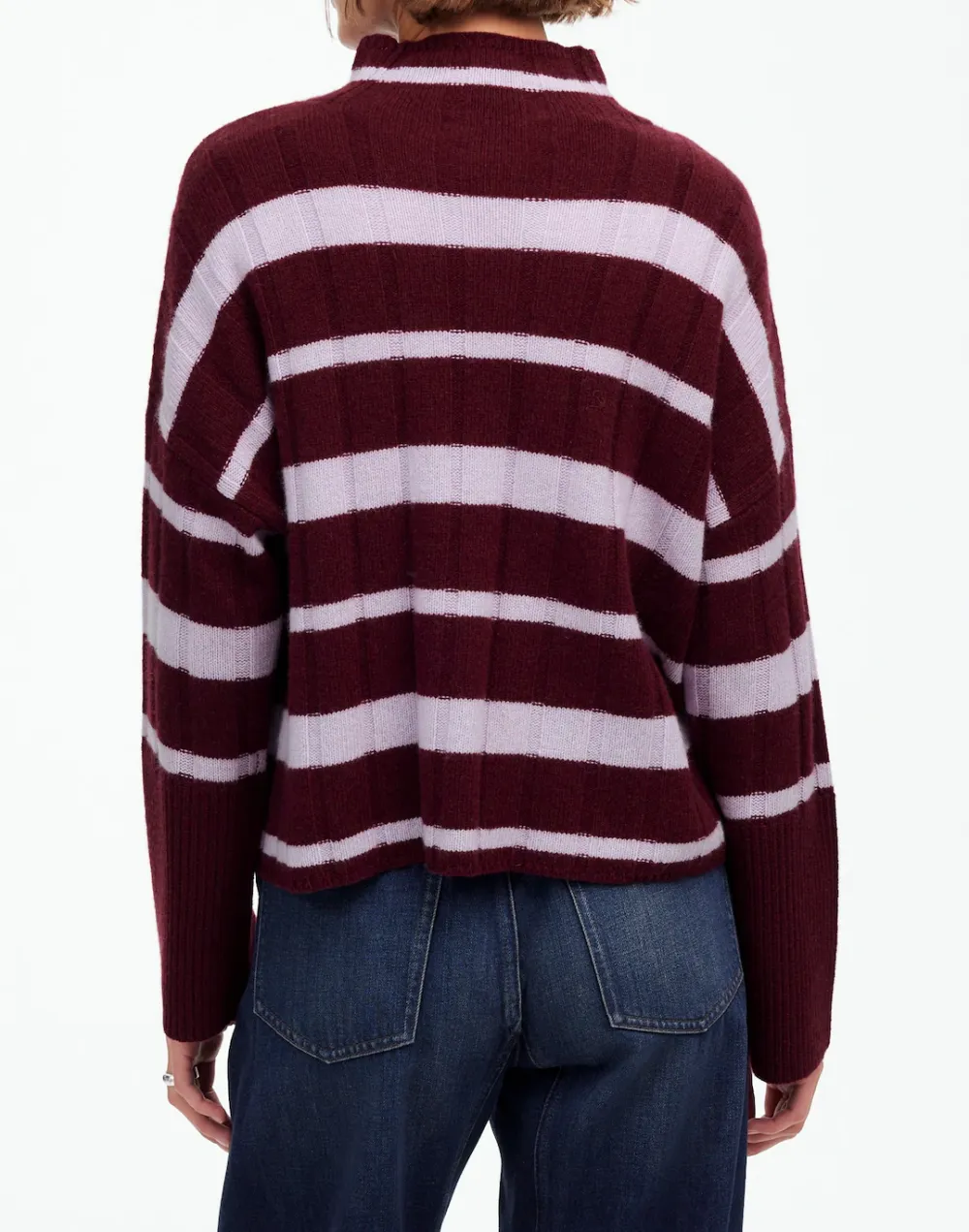 Ribbed Cashmere-Wool Blend Pullover Sweaters