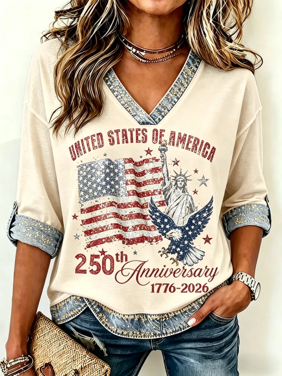 Women's 250th Anniversary Flash Diamond Printed Top