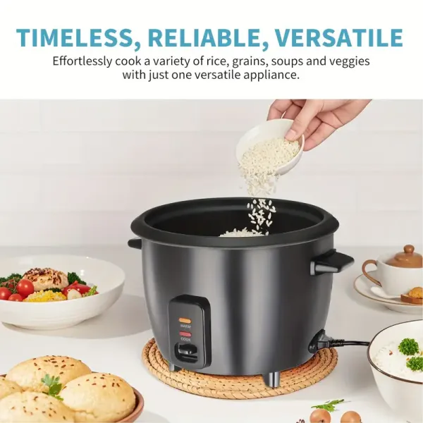 Black Versatile 6-Cup Rice Cooker