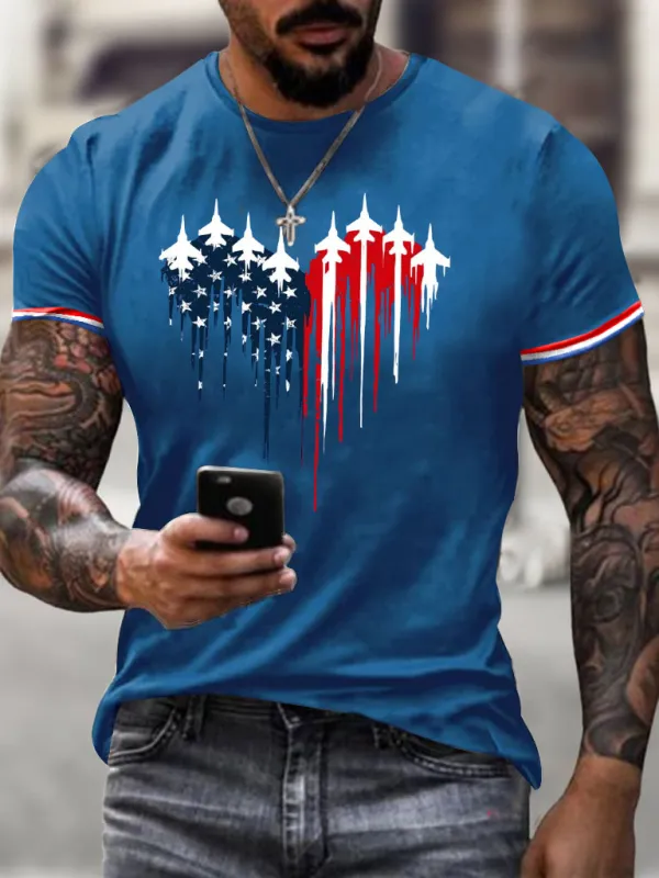 Men's Red White Blue Air Force Flyover T-Shirt