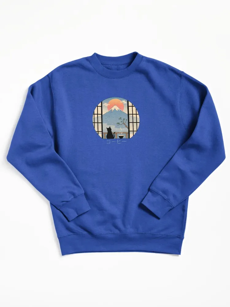 Coffee Cat Pullover Sweatshirt