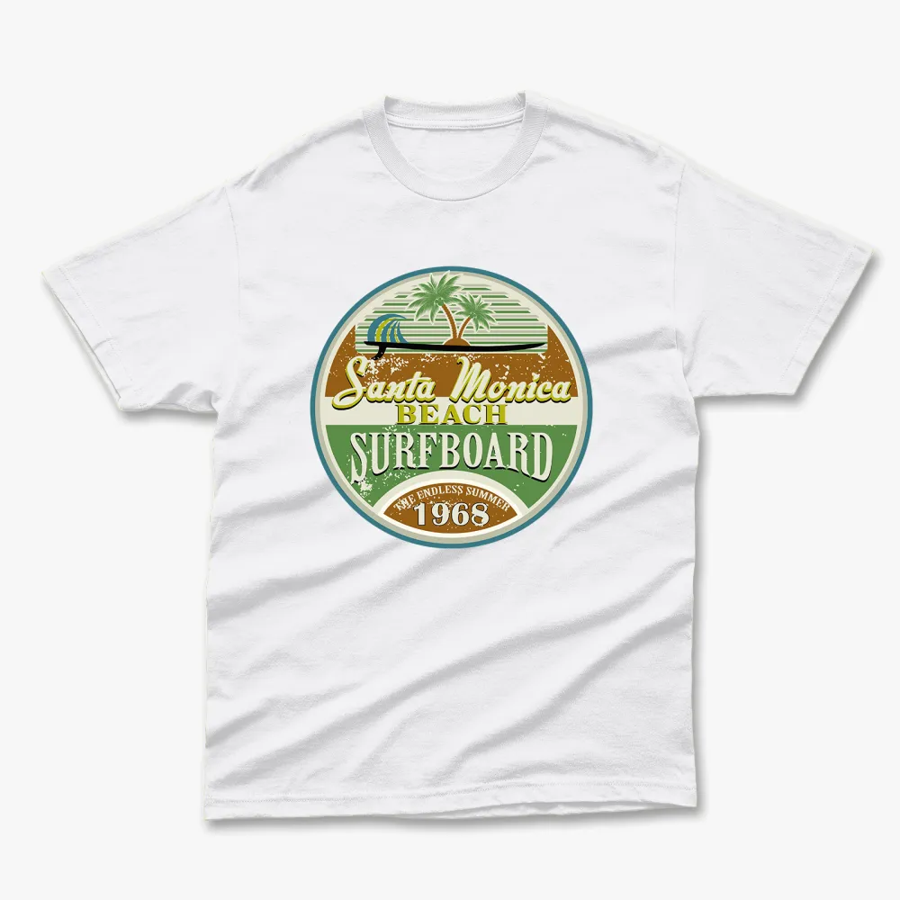 Beach Surfboard Printed T-Shirt