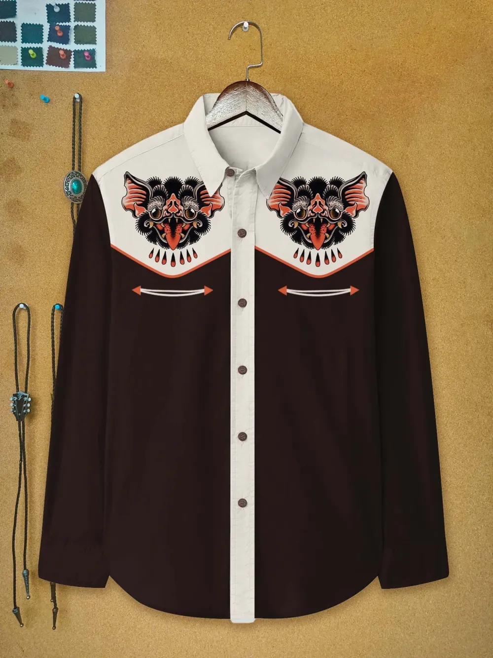 Vintage Bat - 100% Cotton Long Sleeves Shirt