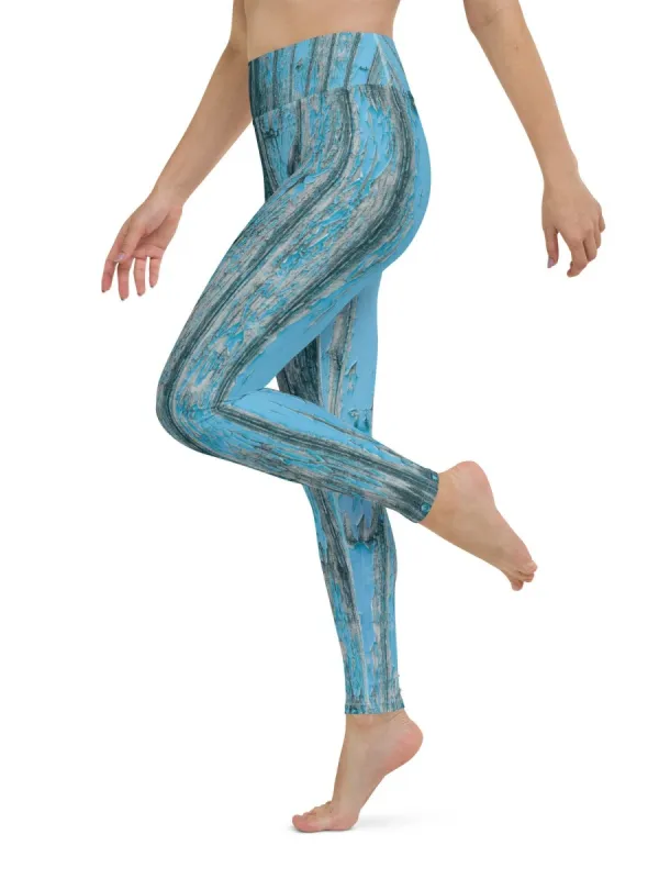 Distressed Wood Print Leggings