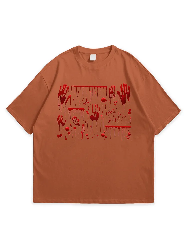 Men'S Halloween Artistic Personality Simple Round Neck  T-Shirt