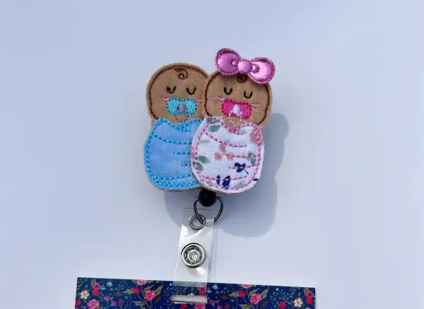 Baby Theme Swaddled Retractable Badge Reel