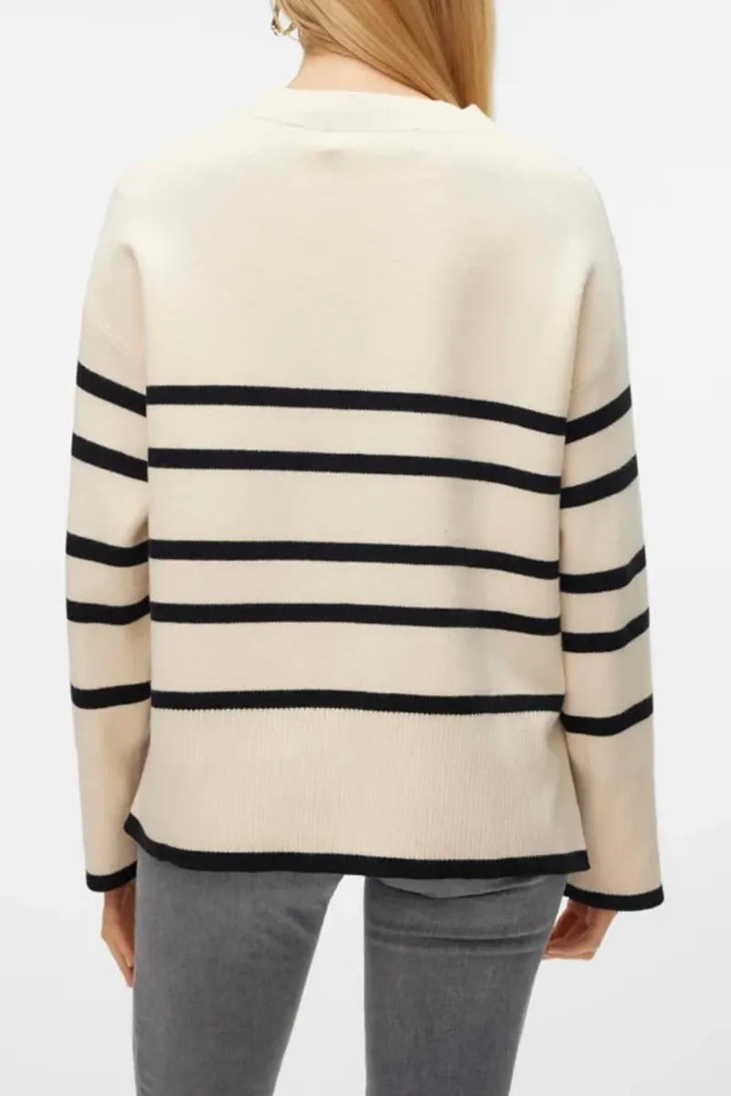 Striped Crew Neck Knit Sweaters