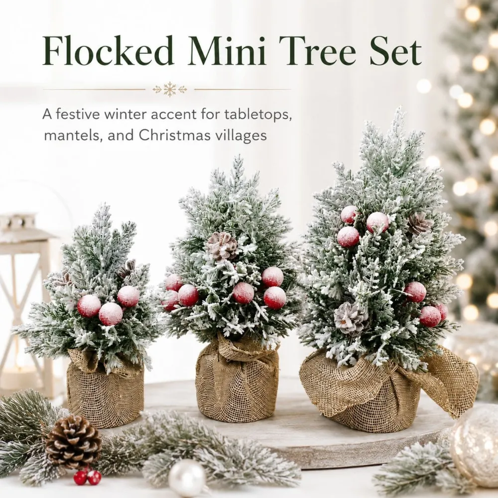 Christmas Tree Red Berry Ornament Scene Decoration