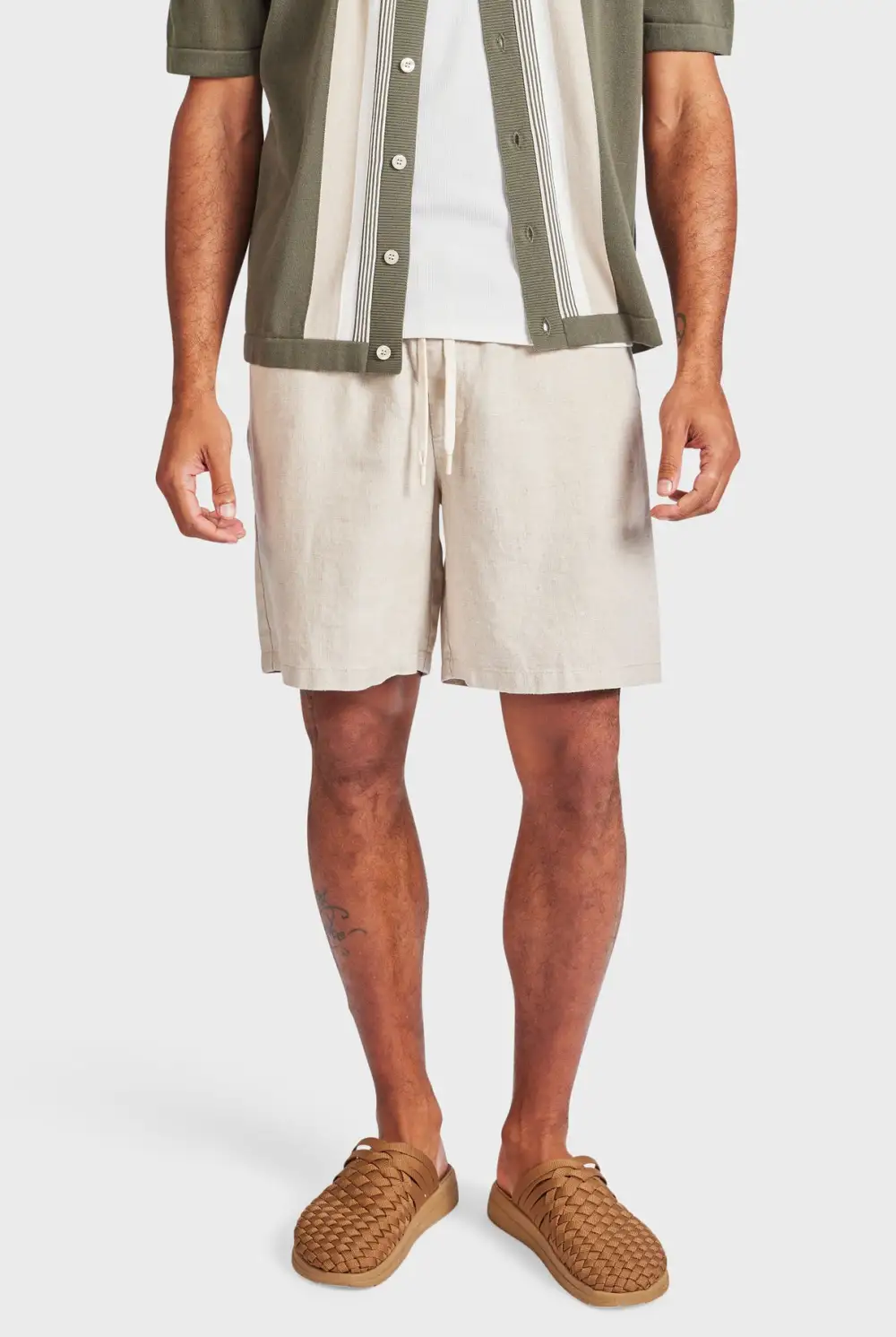 Elastic Waist Contrast Drawcord Short