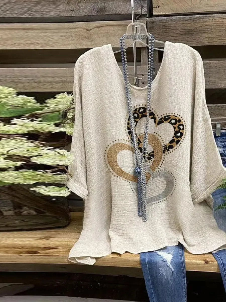 Women'S Retro Floral Art Casual Top