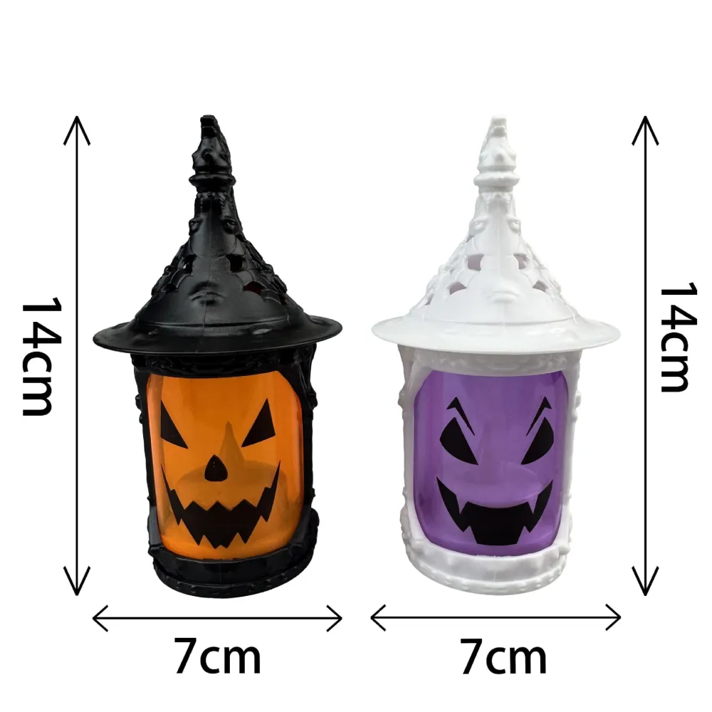 2Pcs Halloween Portable Small Oil Lamp LED Electronic Candle Lamp Ornament