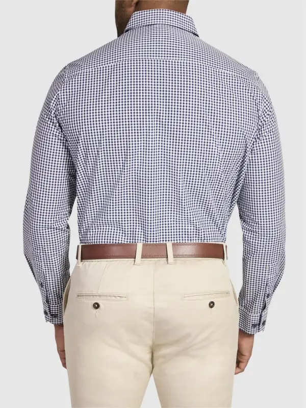 Navy Classic Plaid Long Sleeve Shirts