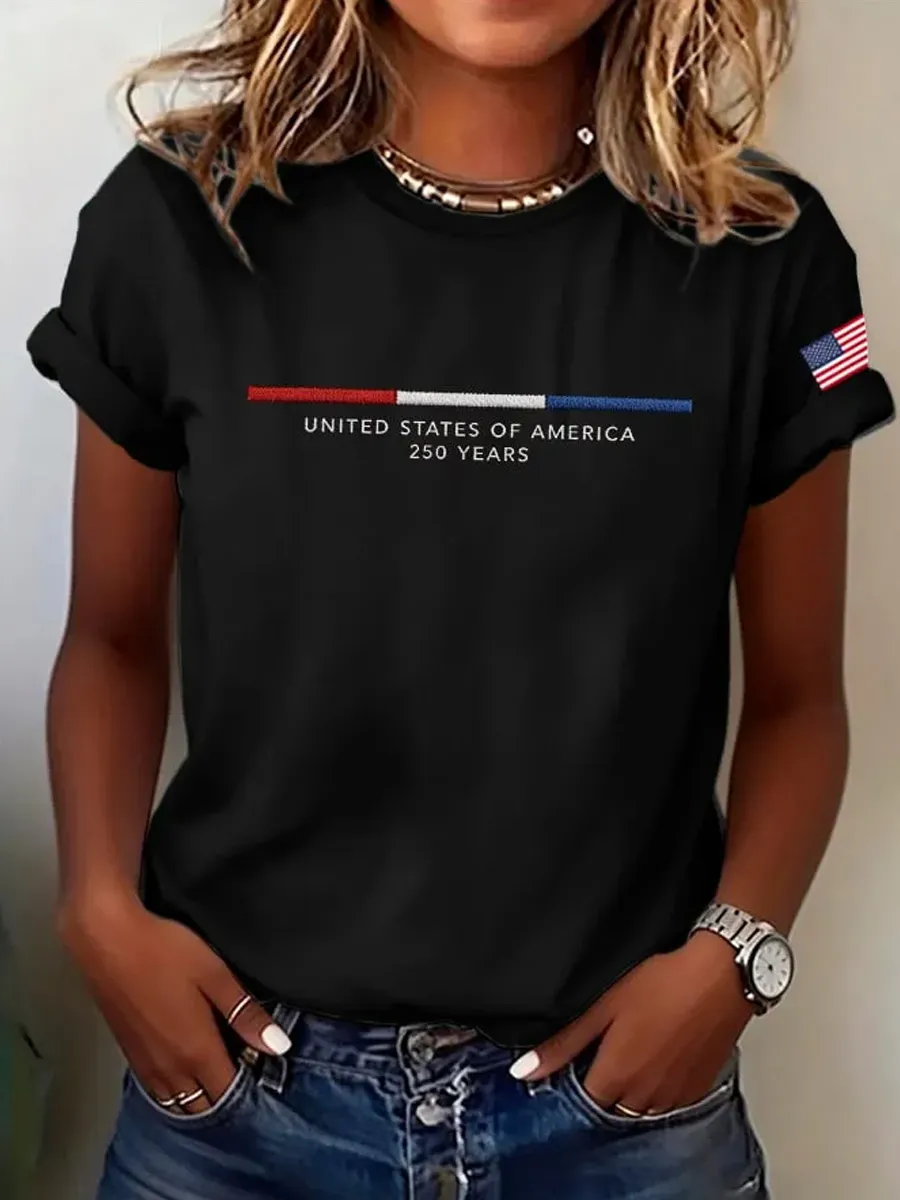 Women's 250th Anniversary Art Print Casual T-shirt