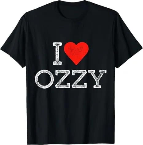 Love Ozzy Outfit Retro Fan Merch I Red Heart Ozzy T-Shirt