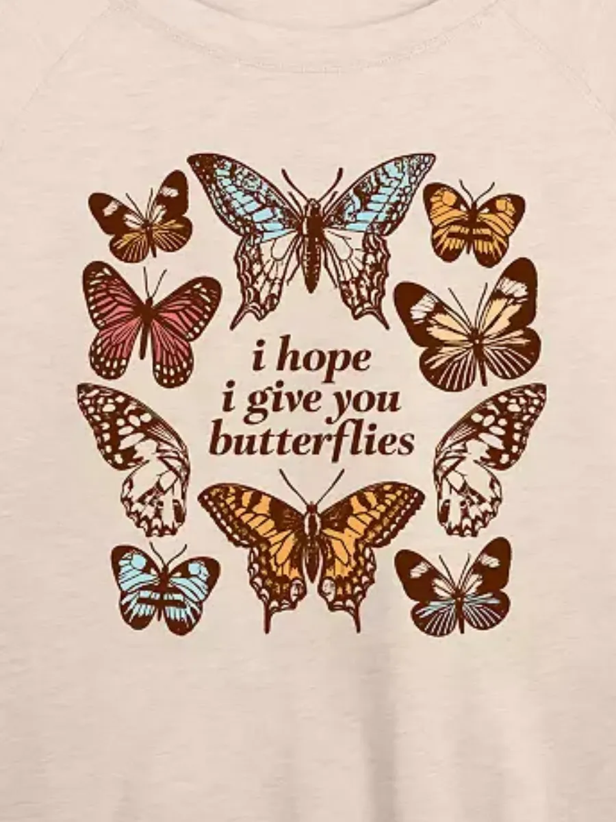 Butterfly Round Neck Casual T-Shirt
