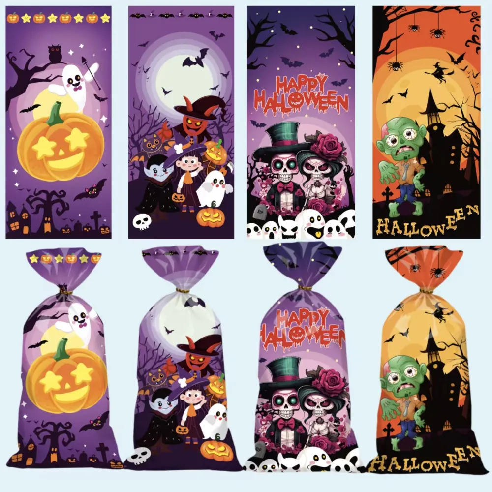 50pcs Halloween Candy Bags Trick-or-Treating Baking Bags