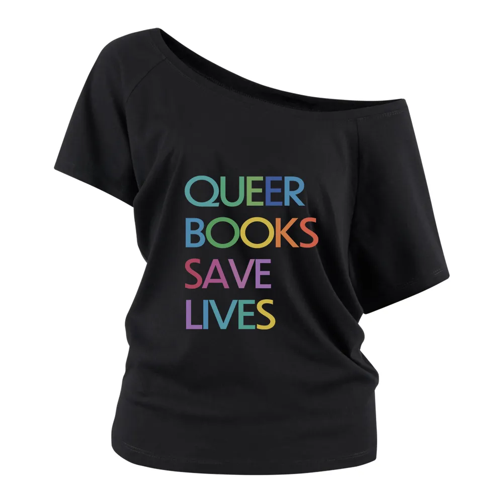 Simple Letters Off Shoulder T-shirts