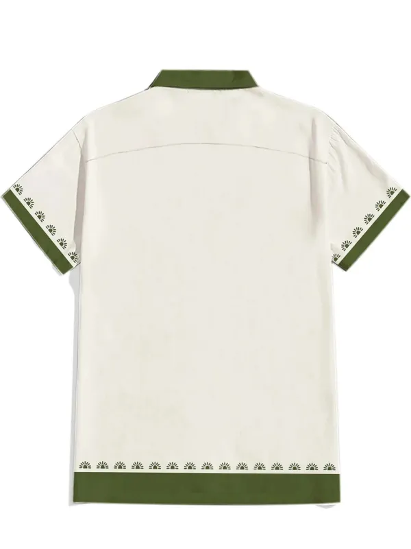 Coconut Tree And Snake - 100% Cotton Cuban Collar Shirt