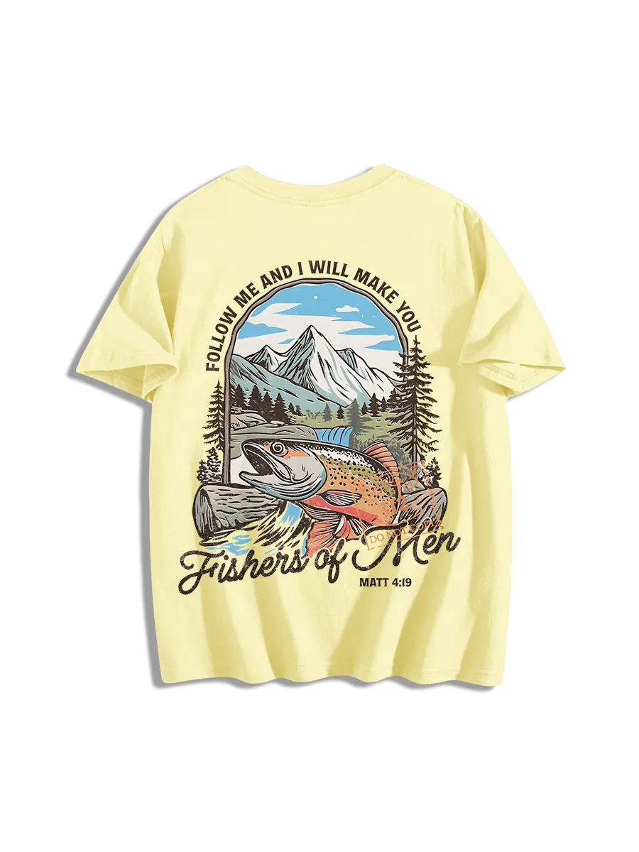 Mountain Fishing Scene T-Shirts