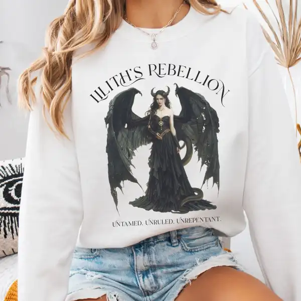 Dark Fantasy Goddess Print Sweatshirt