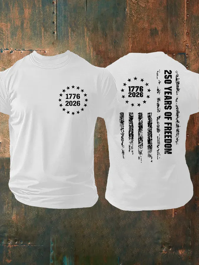 Men'S 250Th Anniversary Of USA Printed Casual T-Shirt