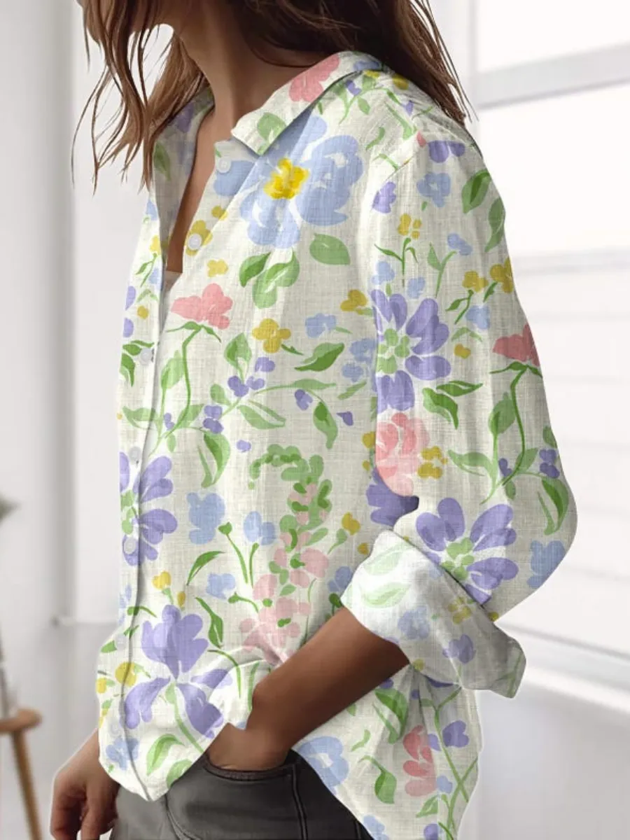 Pastel Floral Button Up Shirt