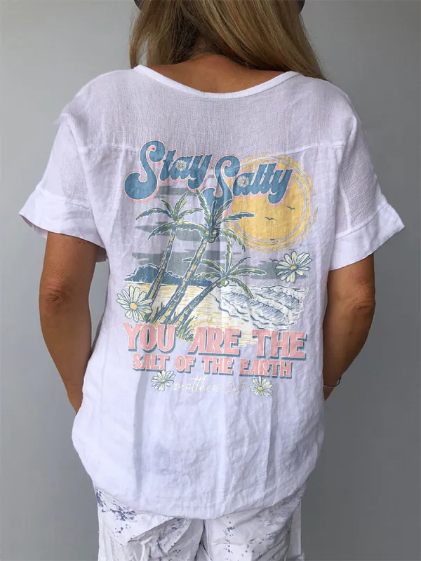 Women's Stay Satty V-Neck Short-Sleeve Shirt