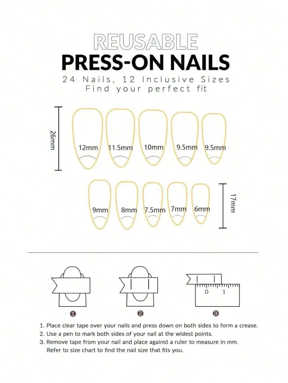 Nailhour 24Pcs Halloween Medium Almond Ghost Design  Press On Nails