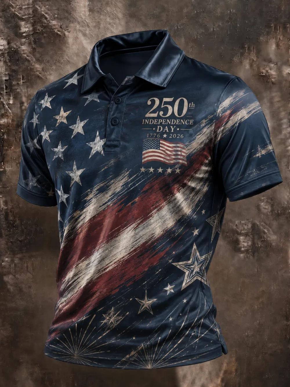 Men's 250th Independence Day Printed Collar Polo shirt