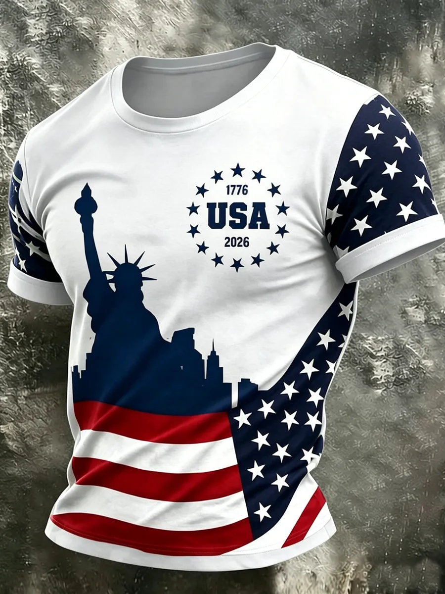 Men's 250th Anniversary Crew Neck Short-Sleeve Printed T-Shirt