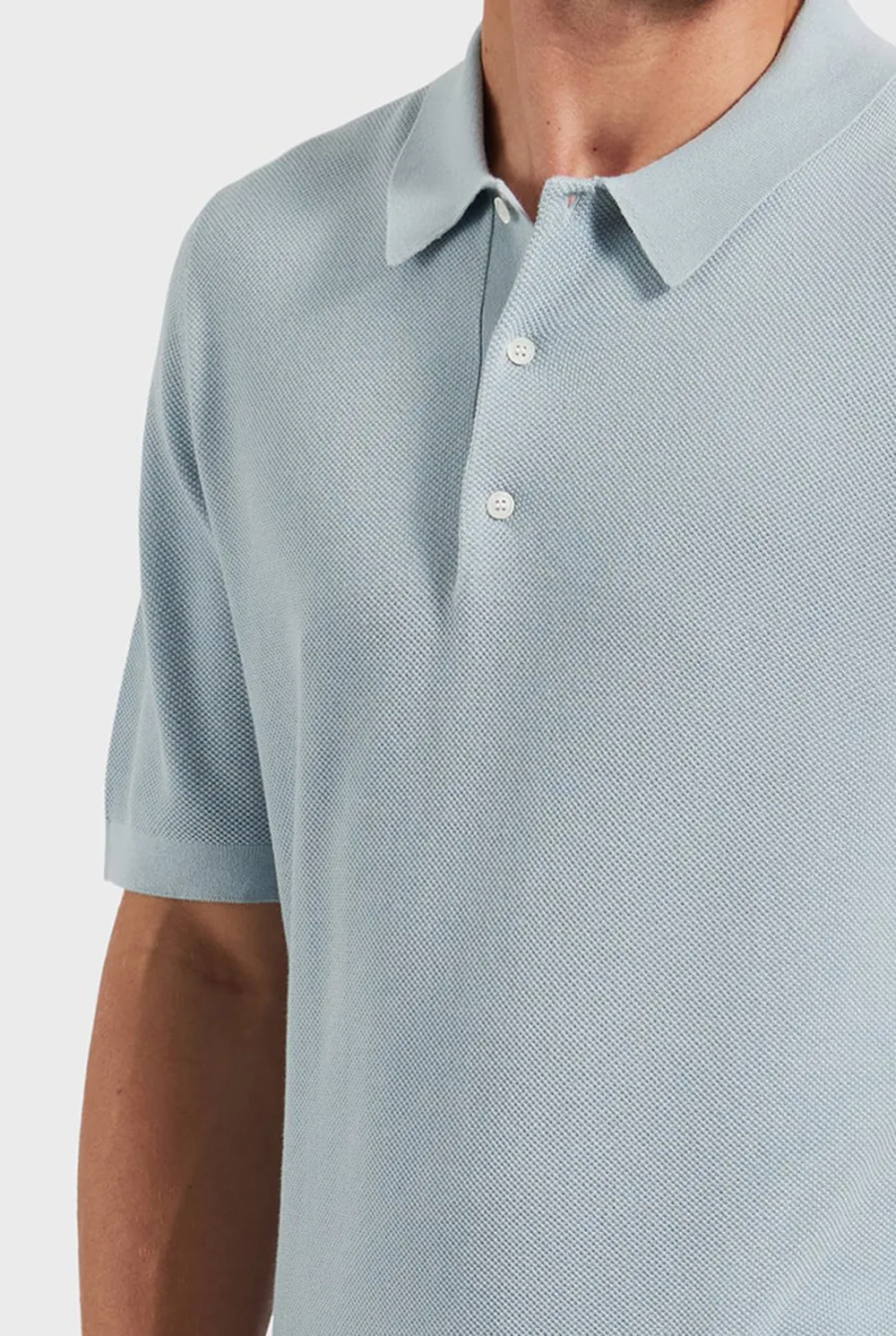 Polo Neck Textured Tee