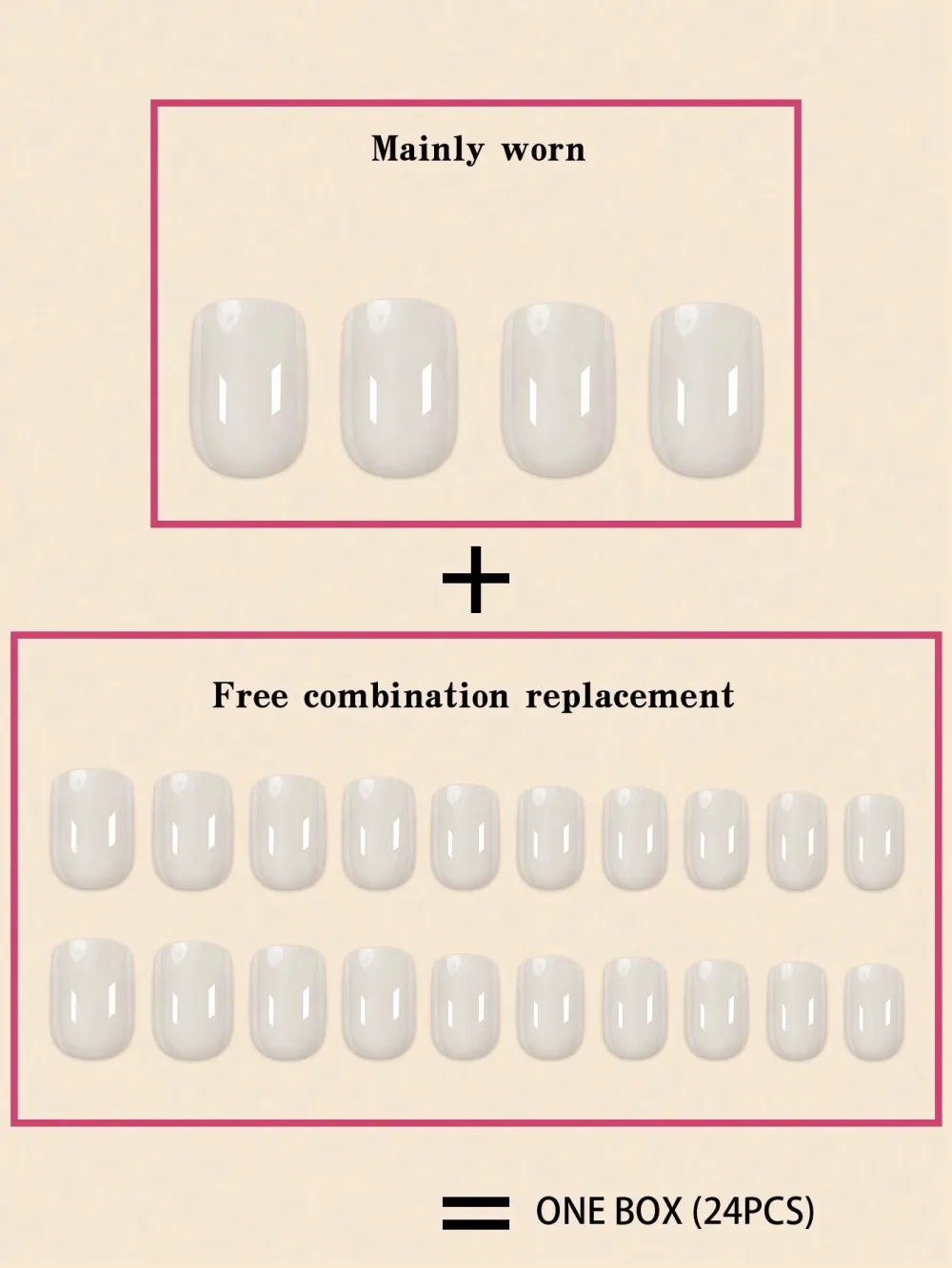 Nailhour Square Nude Clean Girl 24Pcs Wedding Office Press On Nails