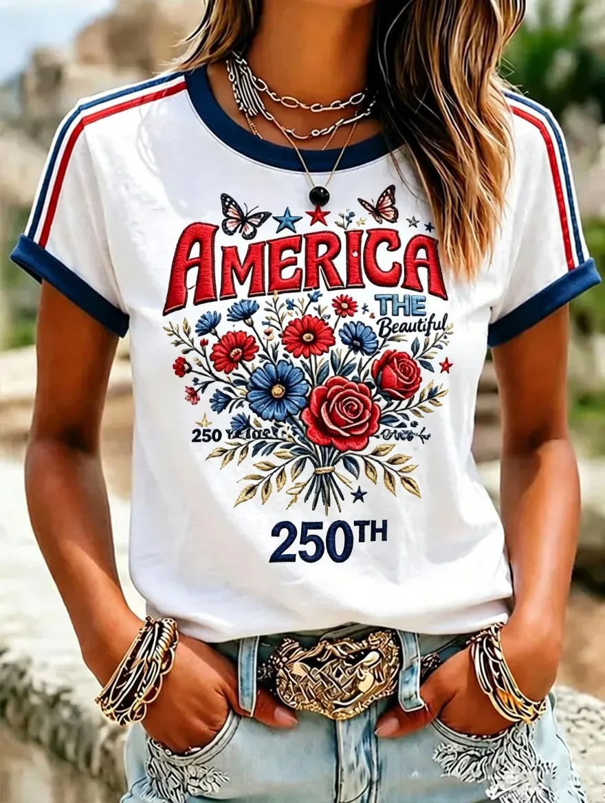 Women's 250th Anniversary Independence Day Art Print Shirt