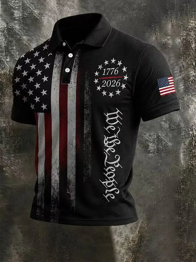 Men'S We The People Print Casual Polo Shirt