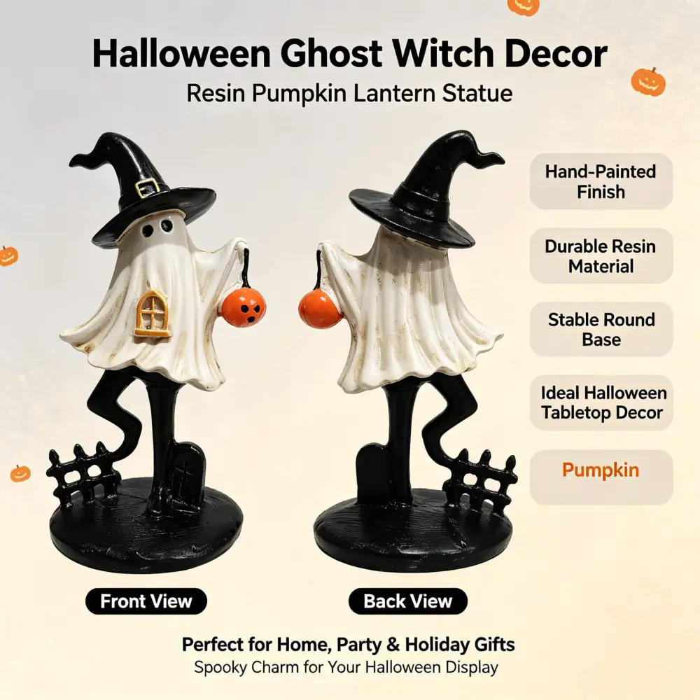 Halloween Chibi Witch Hat Ghost Ornament