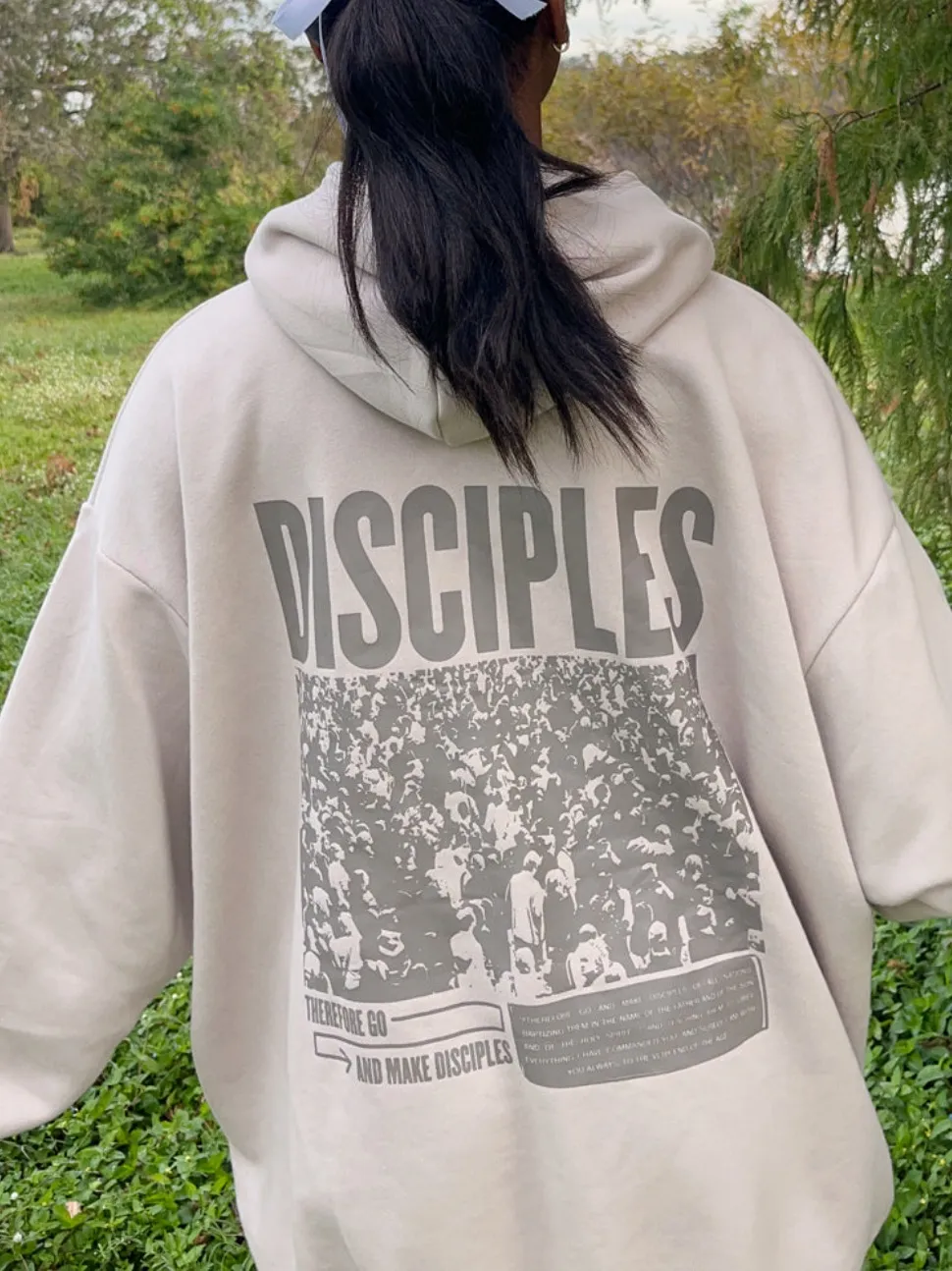 Women's  Retro Graphic Print Hooded Long-Sleeve Sweatshirt