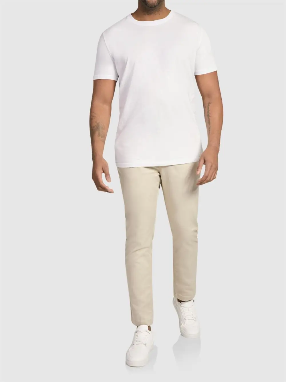 Cotton Cuffed Stretch Chino Pants