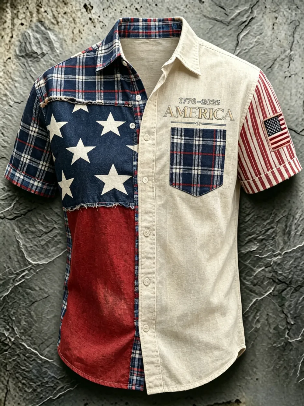 Men'S Casual 250Th Anniversary Printed Collar Shirt