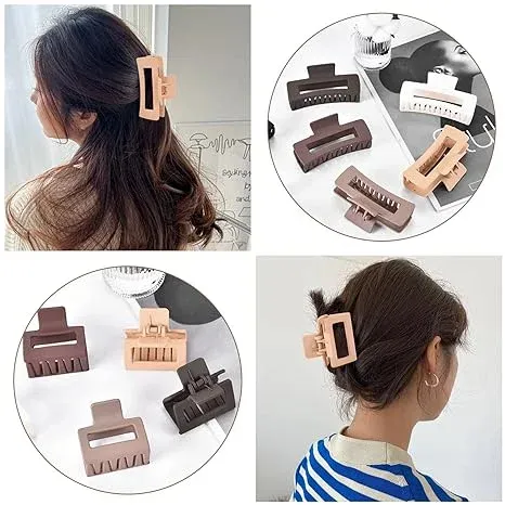 Ladies' Simple Solid Color Hair Clip Set 8P Big And 4P Small