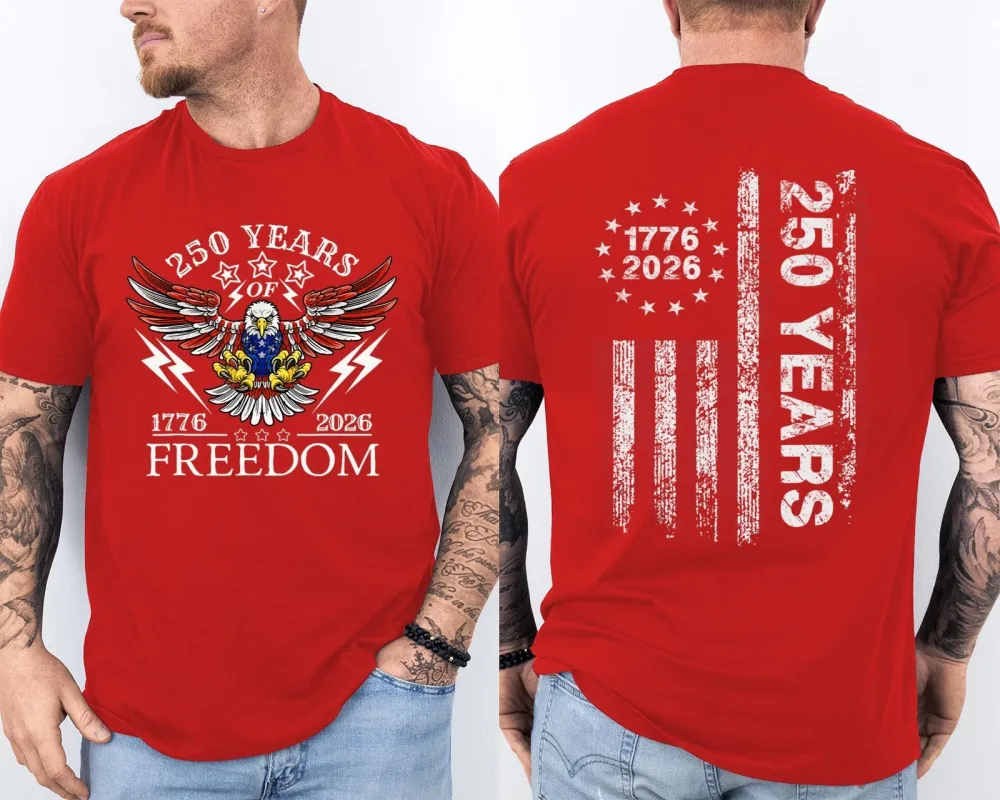 Men'S Casual American 1776-2026 Anniversary Printed Short Sleeved T-Shirt