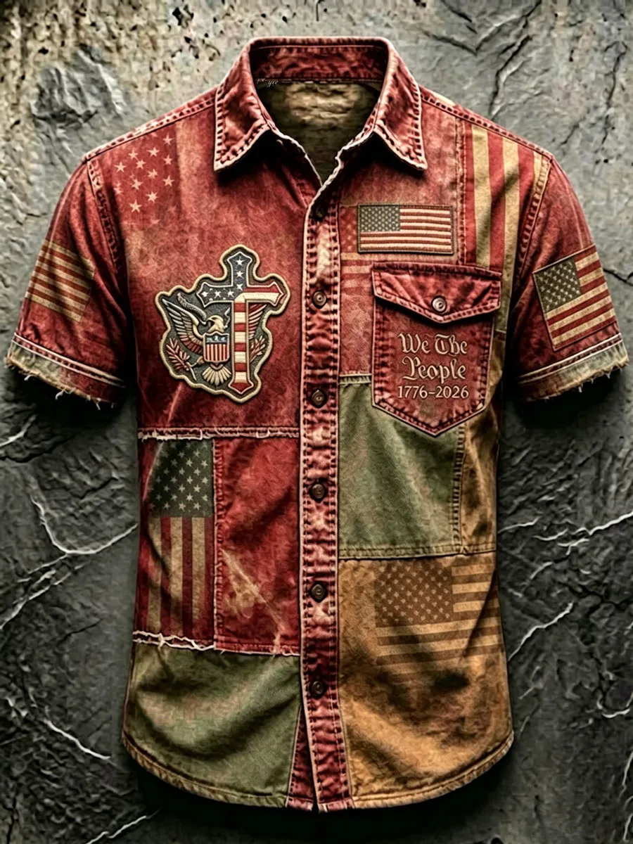 Men'S 250Th Anniversary National Faith Print  Shirt