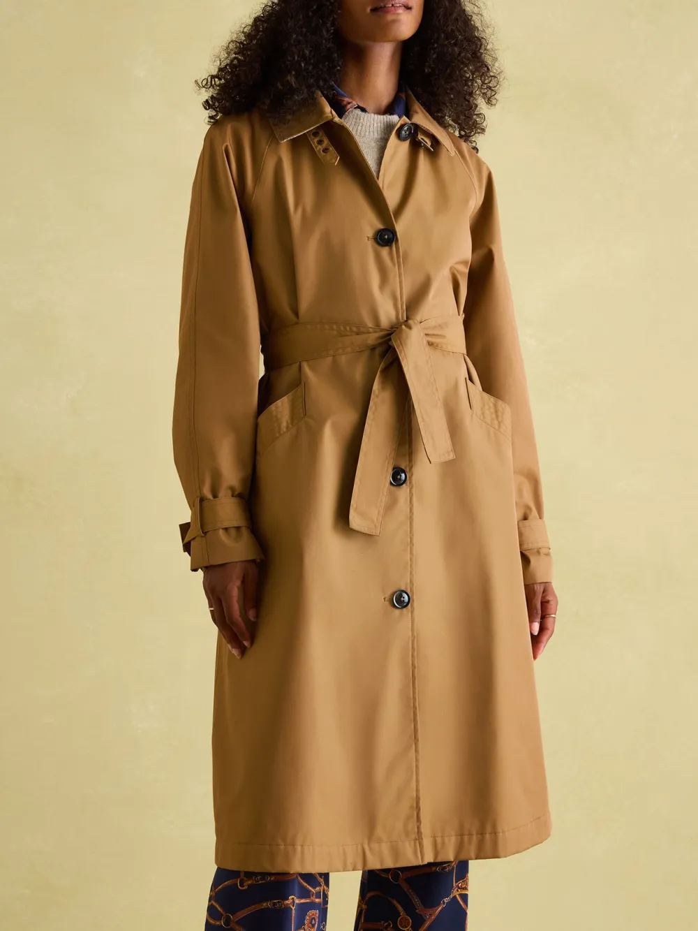 Daily Brown Waterproof Belted Trench Coat