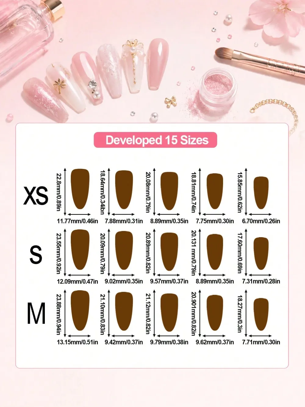 Nailhour 30pcs Nude Almond Cat Eye Star & Moon False Nails