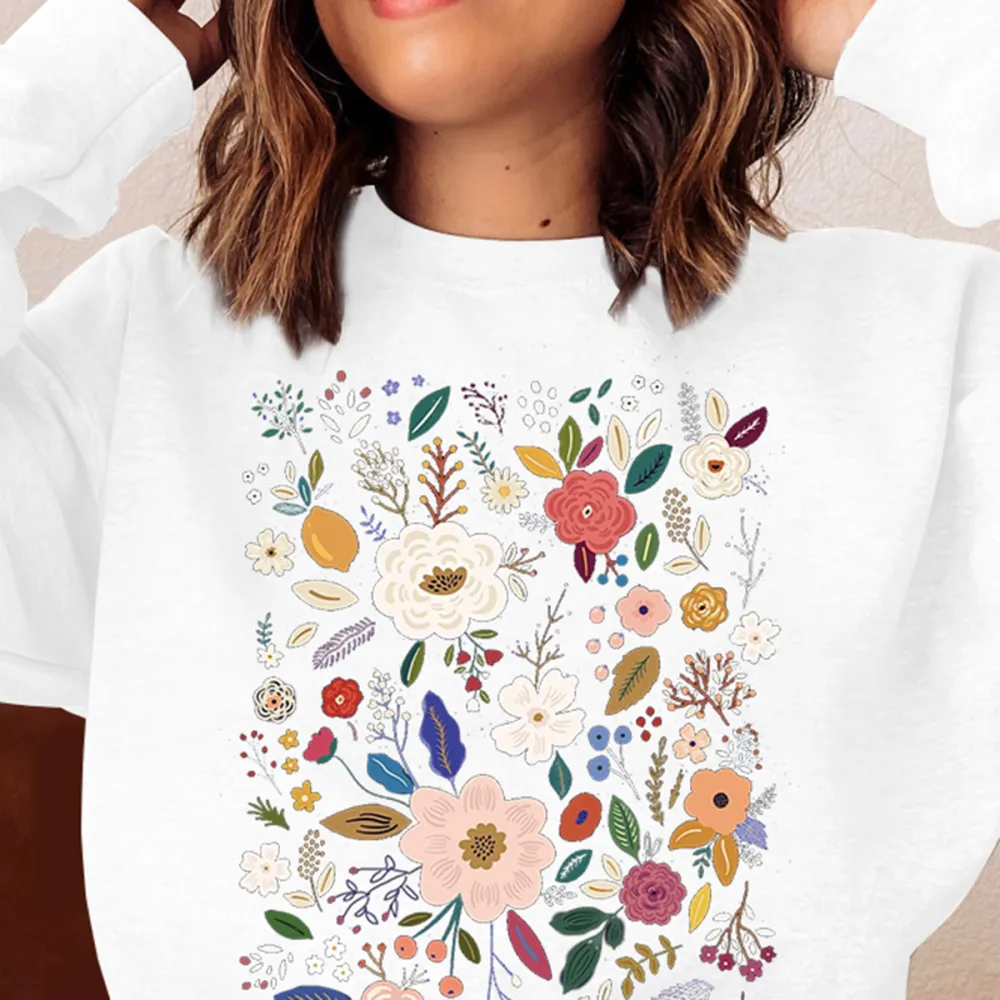 Wildflower Motif Printed Sweatshirts