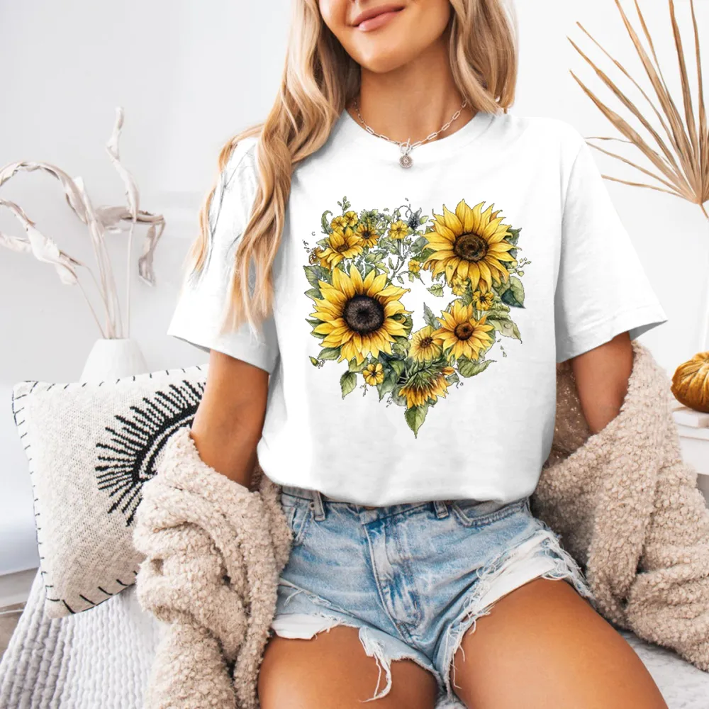 Floral Sunflower Womens T-shirt
