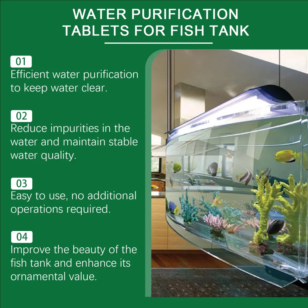 Yegbong fish tank water purification tablets are specially designed for cleaning, deodorizing, removing algae, stains and sludge in fish ponds 2pcs