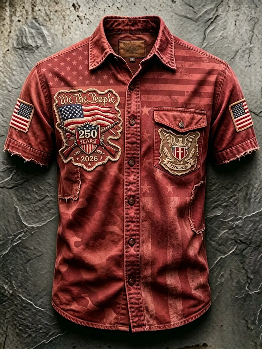 Men'S 250Th Anniversary National Faith Print  Shirt
