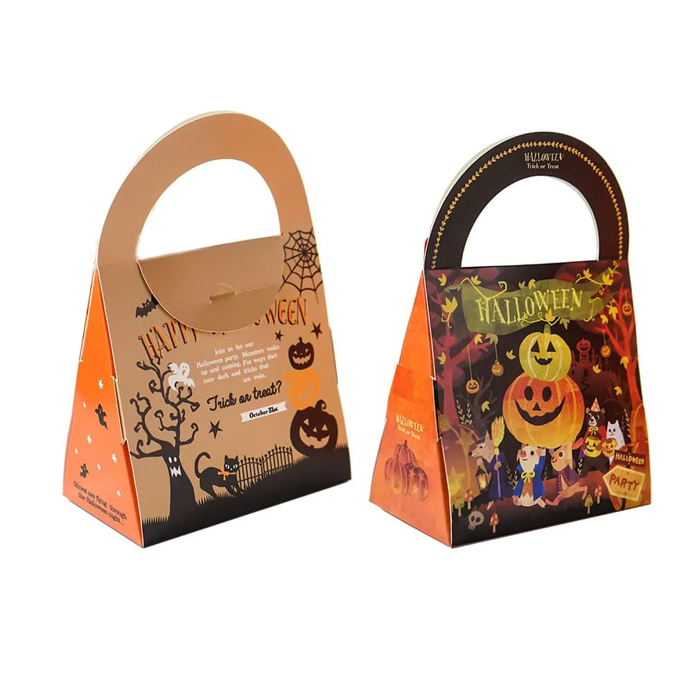 5Pcs Happy Halloween Candy Packaging Box/Cookie Tote Bag