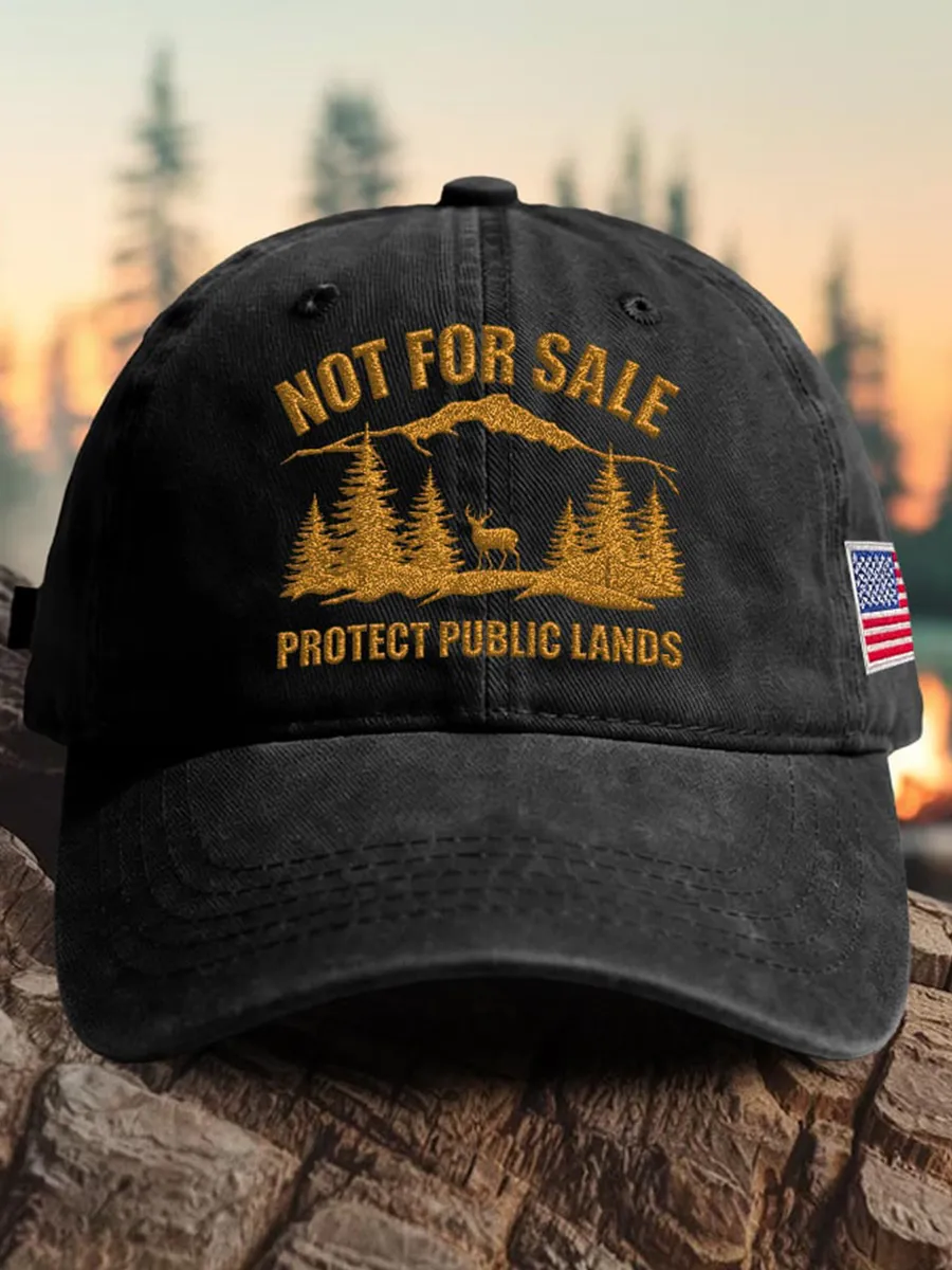 Retro Resist Not For Sale Protect Public Lands Print Baseball Cap